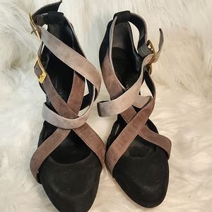 Loeffler Randall Suede Leather Strappy Platform Heels